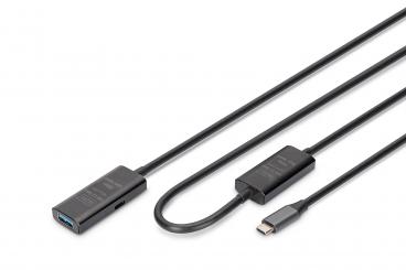 Aktives USB 3.2 Gen1 5G Verlängerungskabel, USB-C - USB-A, 10m 