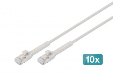 CAT 6A F-FTP abwinkelbares Patchkabel, Kupfer, 1 m, grau, 10 Stück 