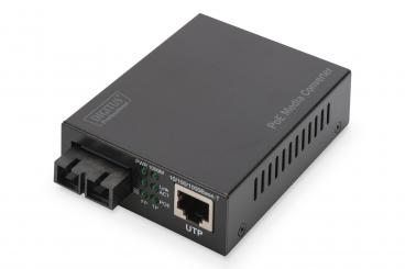 Gigabit PoE Medienkonverter, RJ45 / SC, MM, PSE 