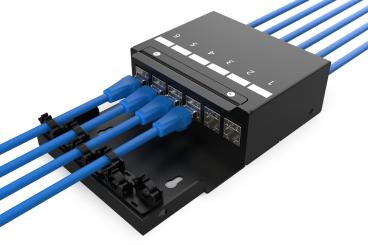 Konsolidierungspunkt-Box, 6 Ports Keystone-Module mit intelligentem Kabelmanager 