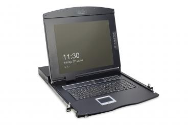 17" LCD KVM Konsole, 1-Port VGA, italienische Tastatur 